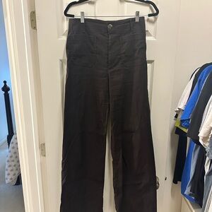 Anthropologie Black Wide-Leg Pants